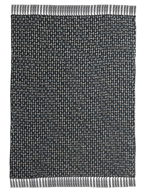 50" X 60" Black And Gold Geometric Cotton Woven Throw Blanket with Tassels