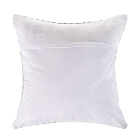 18" Light Blue And White Chevron Cotton Throw Pillow