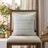 18" Light Blue And White Chevron Cotton Throw Pillow