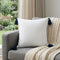 20" X 20" White And Blue 100% Cotton Zippered Pillow