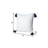 20" X 20" White And Blue 100% Cotton Zippered Pillow