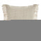 20" X 20" Ivory And White 100% Cotton Zippered Pillow