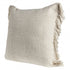20" X 20" Ivory And White 100% Cotton Zippered Pillow