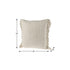 20" X 20" Ivory And White 100% Cotton Zippered Pillow