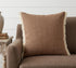 20" Orange And Tan Cotton Color Block Throw Pillow with Fringe