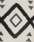 20" X 20" Cream Black And Gray 100% Cotton Geometric Zippered Pillow