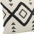 20" X 20" Cream Black And Gray 100% Cotton Geometric Zippered Pillow