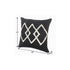 20" X 20" White And Black 100% Cotton Geometric Zippered Pillow