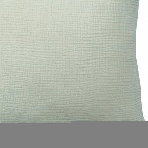 20" X 20" Aqua Blue And Cream 100% Cotton Zippered Pillow