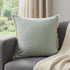 20" X 20" Aqua Blue And Cream 100% Cotton Zippered Pillow