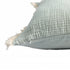 20" X 20" Aqua Blue And Cream 100% Cotton Zippered Pillow