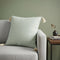 18" X 18" Light Turquoise And Ivory 100% Cotton Striped Zippered Pillow