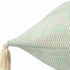 18" X 18" Light Turquoise And Ivory 100% Cotton Striped Zippered Pillow