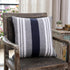 20" Navy Blue Gray And White Cotton Coastal Throw Pillow