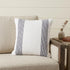 20" X 20" Pale Blue And White 100% Cotton Geometric Zippered Pillow