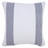 20" X 20" Pale Blue And White 100% Cotton Geometric Zippered Pillow