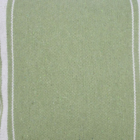 20" X 20" Green And White 100% Cotton Geometric Zippered Pillow