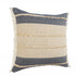 20" X 20" Denim Blue Tan And Taupe Jute Coastal Zippered Pillow