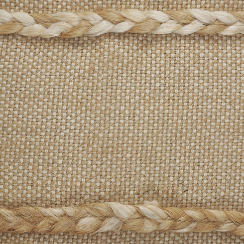 24" Black And Tan Striped Cotton And Jute Throw Pillow with Fringe
