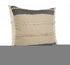 24" Black And Tan Striped Cotton And Jute Throw Pillow with Fringe