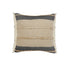 20" X 20" Beige And Ivory Jute Striped Zippered Pillow With Fringe