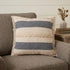 20" X 20" Denim Blue Tan And Taupe Jute Coastal Zippered Pillow