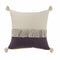 20" X 20" Purple And Off-White 100% Cotton Zippered Pillow