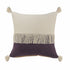 20" X 20" Purple And Off-White 100% Cotton Zippered Pillow