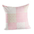 20" Pink And Off White Patchwork Cotton Throw Pillow