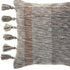 20" X 20" Gray And Light Red Polyester Striped Zippered Pillow