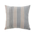 20" X 20" White Blue Gray And Tan 100% Cotton Striped Zippered Pillow
