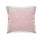 20" X 20" Pink Gray And White 100% Cotton Striped Zippered Pillow
