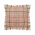 20" Pink And Yellow Cotton Plaid Throw Pillow with Fringe