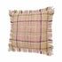 20" Pink And Yellow Cotton Plaid Throw Pillow with Fringe