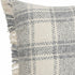 20" X 20" White And Gray-Blue Polyester Plaid Zippered Pillow