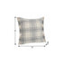 20" X 20" White And Gray-Blue Polyester Plaid Zippered Pillow