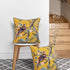 20" Yellow And Blue Bird Floral Throw Pillow with Embroidery