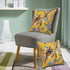 20" Yellow And Blue Bird Floral Throw Pillow with Embroidery