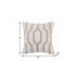 20" X 20" White And Tan 100% Cotton Geometric Zippered Pillow