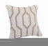 20" X 20" White And Tan 100% Cotton Geometric Zippered Pillow