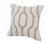 20" X 20" White And Tan 100% Cotton Geometric Zippered Pillow