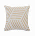 20" X 20" Tan And White 100% Cotton Geometric Zippered Pillow