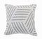20" X 20" Gray And White 100% Cotton Geometric Zippered Pillow