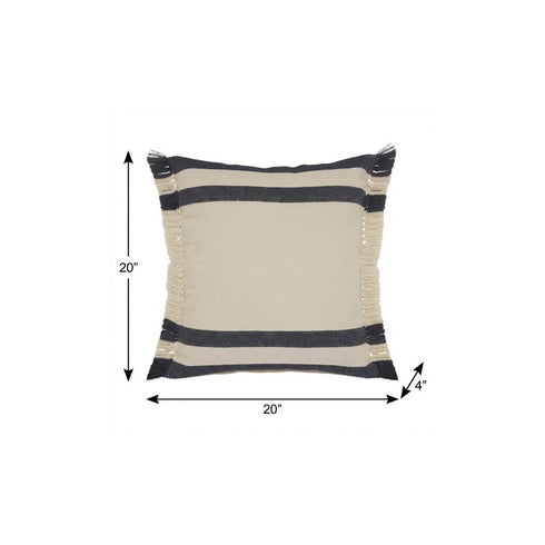 20" Blue and White Throw Pillow