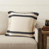 26" X 26" Ensign Blue White And Linen 100% Cotton Striped Zippered Pillow
