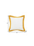 20" X 20" White And Golden Yellow 100% Cotton Geometric Zippered Pillow