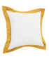 20" X 20" White And Golden Yellow 100% Cotton Geometric Zippered Pillow