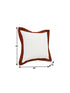 20" X 20" White And Cinnamon 100% Cotton Geometric Zippered Pillow