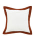 20" X 20" White And Cinnamon 100% Cotton Geometric Zippered Pillow
