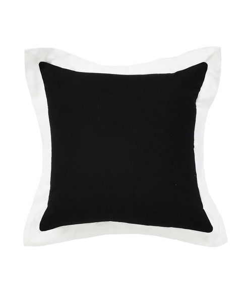 20" Black And White Cotton Geometric Throw Pillow